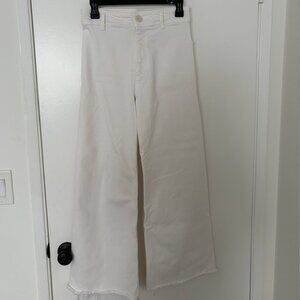 Zara White High-Waisted Boot-Cut Jeans